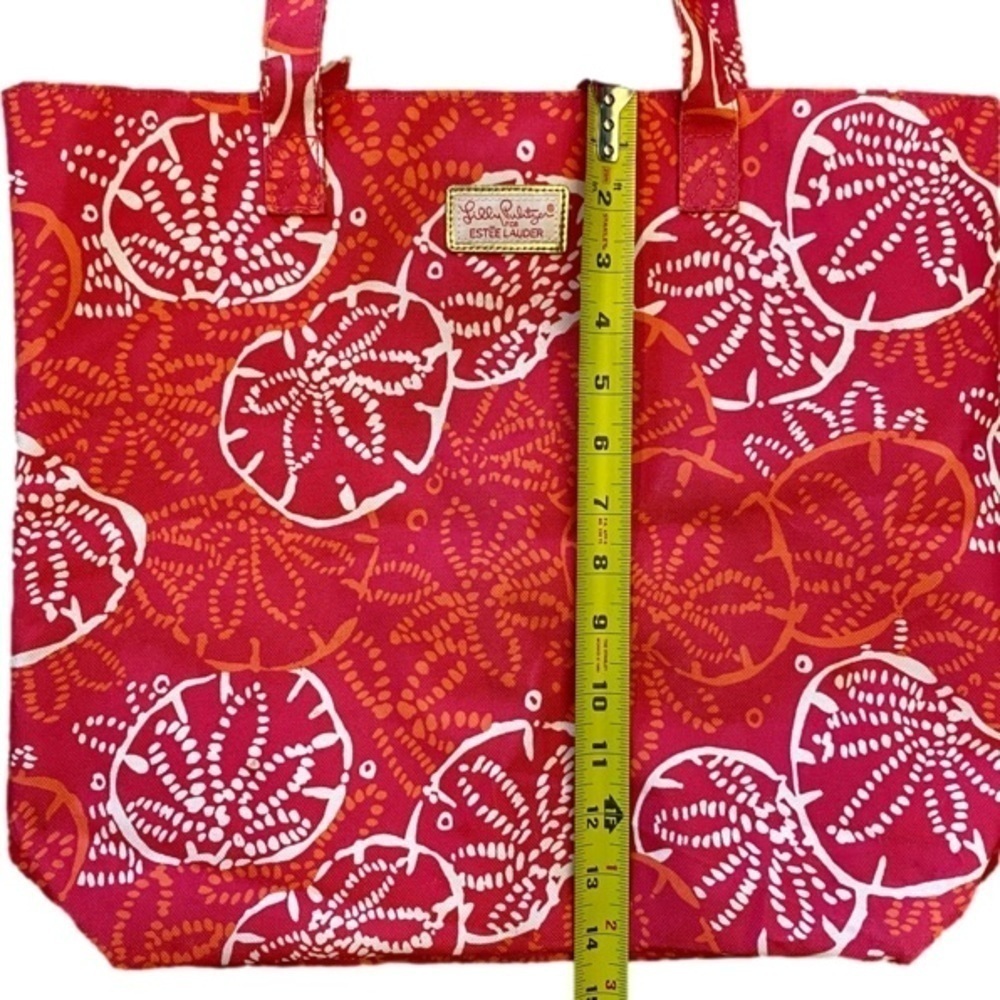 LILLY PULITZER for Estee Lauder Sand Dollar Tote Pink/Orange - Picture 6 of 9